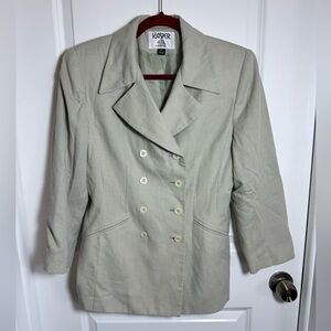 KASPER Mint Green Blazer Classic Tailored Suit Jacket, size 10 Petite